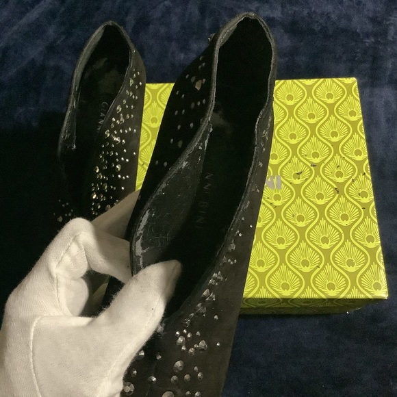 🛑 Gianni Bini Galena Rhinestone Suede Bootie Heels - Picture 10 of 12